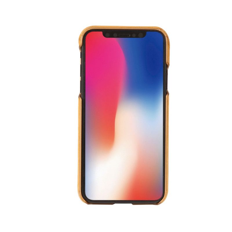 Hoesje iPhone XR Geel Rood Echt Lychee Leer Van Pierre Cardin