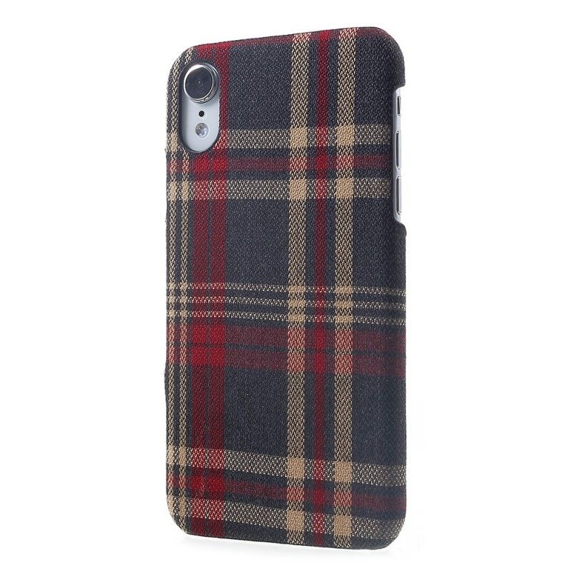 Hoesje iPhone XR Geruite Stof