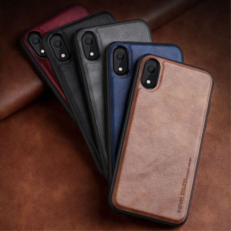 Hoesje iPhone XR Grijs Zwart Vintage Serie X-Niveau