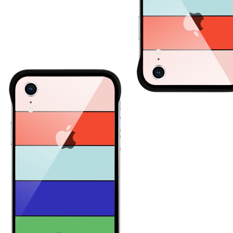 Hoesje iPhone XR Lichtblauw Geel Nxe Regenboogreeks