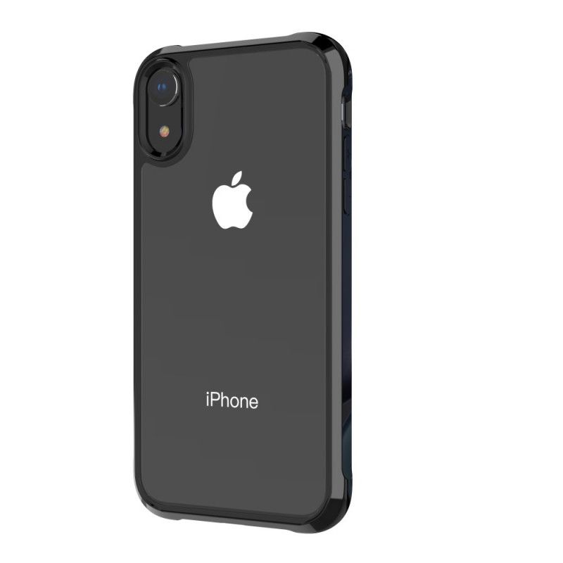 Hoesje iPhone XR Rood Zwart Transparante Leeu Beschermkussens