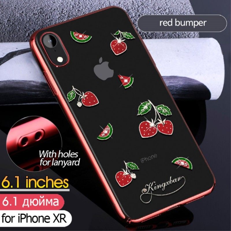 Hoesje iPhone XR Roze Fruitige Kingxbar