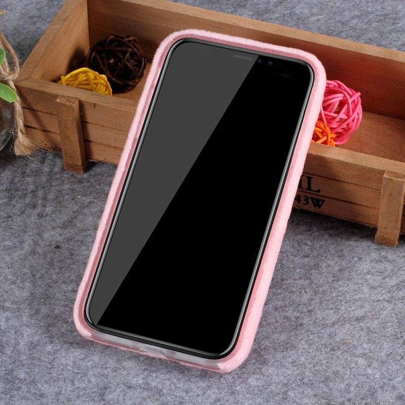 Hoesje iPhone XR Roze Wit Bonteffect