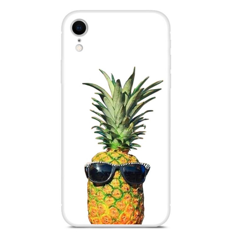 Hoesje iPhone XR Transparante Ananas Met Glazen