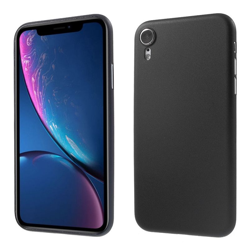 Hoesje iPhone XR Wit Zwart Ultrafijn Mat