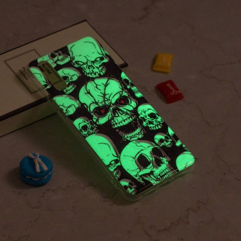 Hoesje voor iPhone XR Aandacht Fluorescerende Schedels