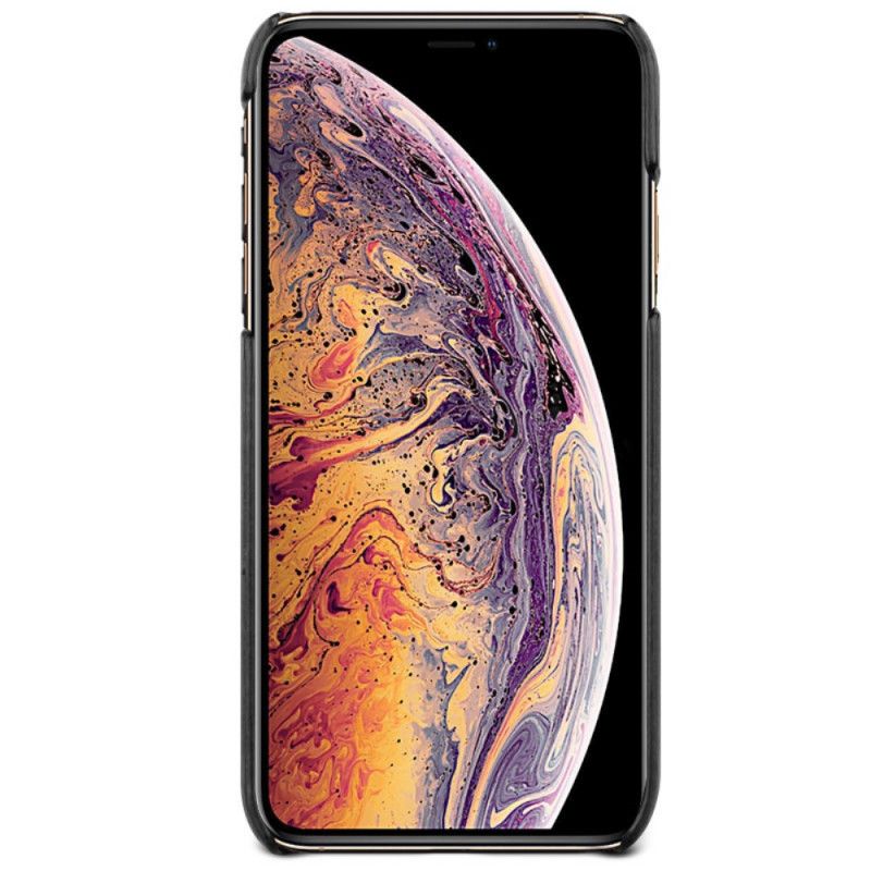 Hoesje voor iPhone XR Bruin Zwart Imak Ruiyi Serie Leereffect