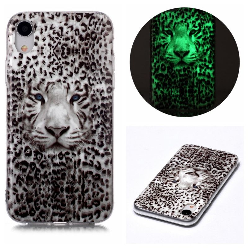 Hoesje voor iPhone XR Fluorescerende Luipaard