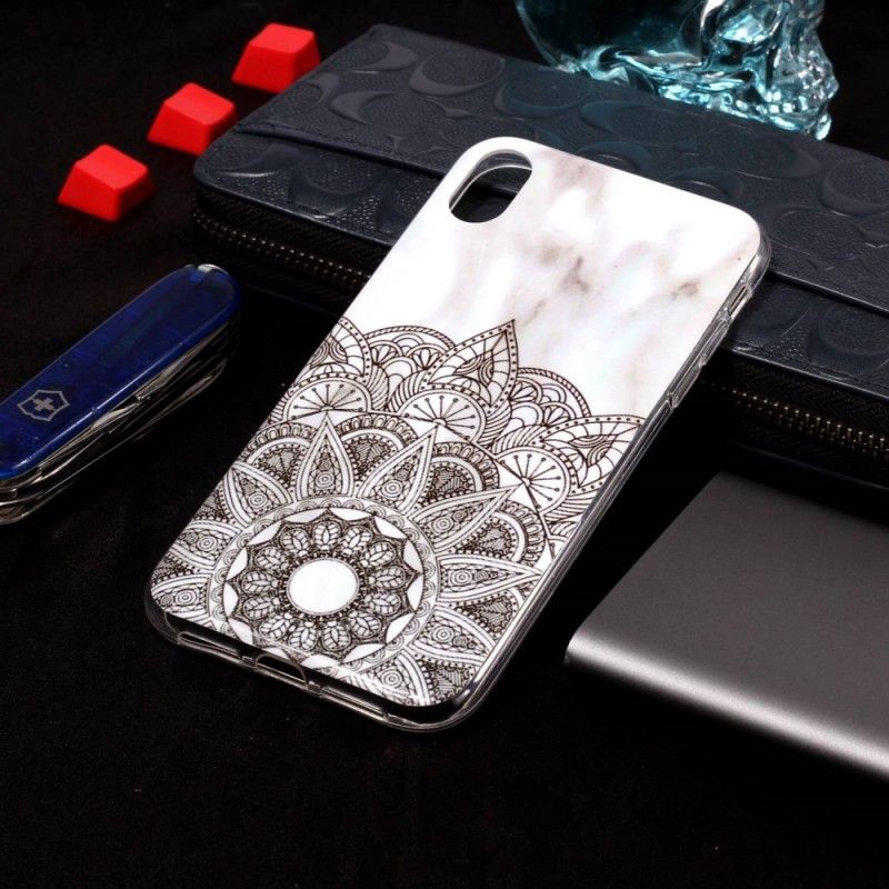 Hoesje voor iPhone XR Gemarmerde Mandala