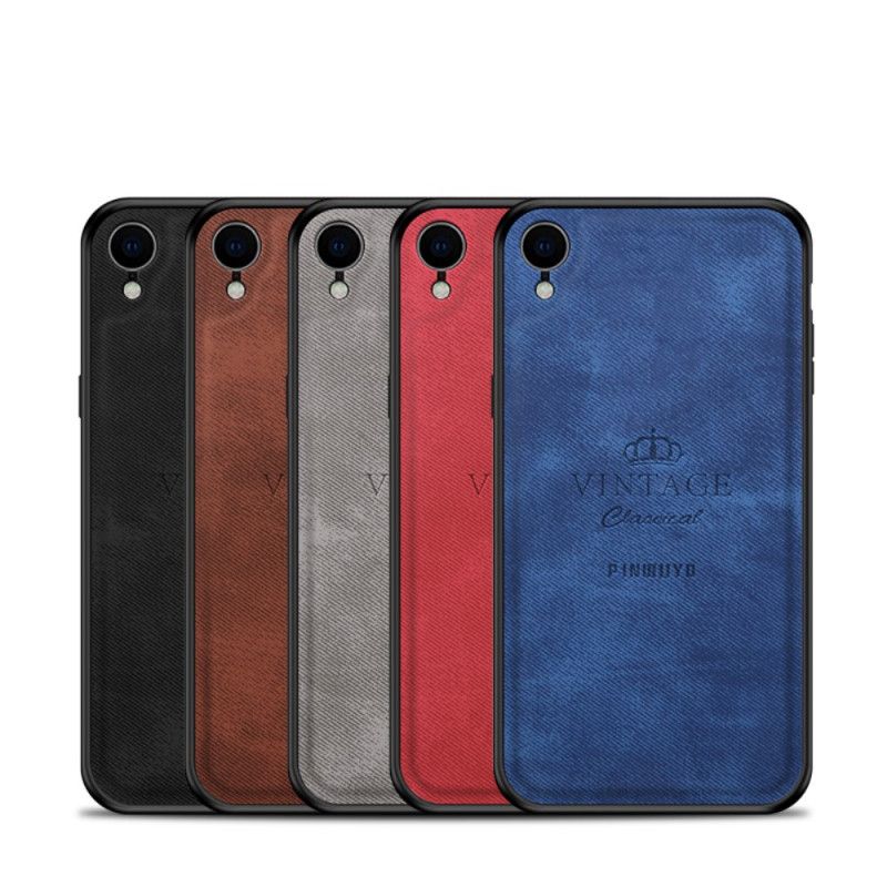 Hoesje voor iPhone XR Grijs Zwart Eervolle Vintage Pinwuyo