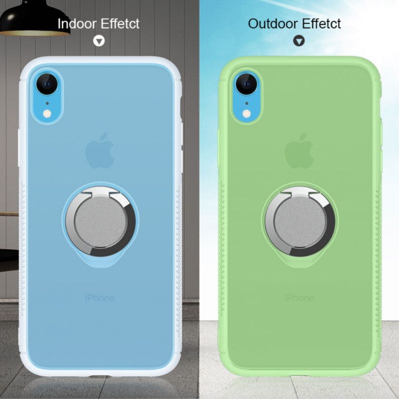Hoesje voor iPhone XR Groen Roze Kleurwisseling Binnen / Buiten Met Ring