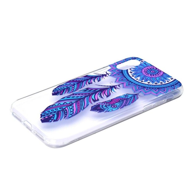 Hoesje voor iPhone XR Transparante Dromenvanger Blauwe Veren