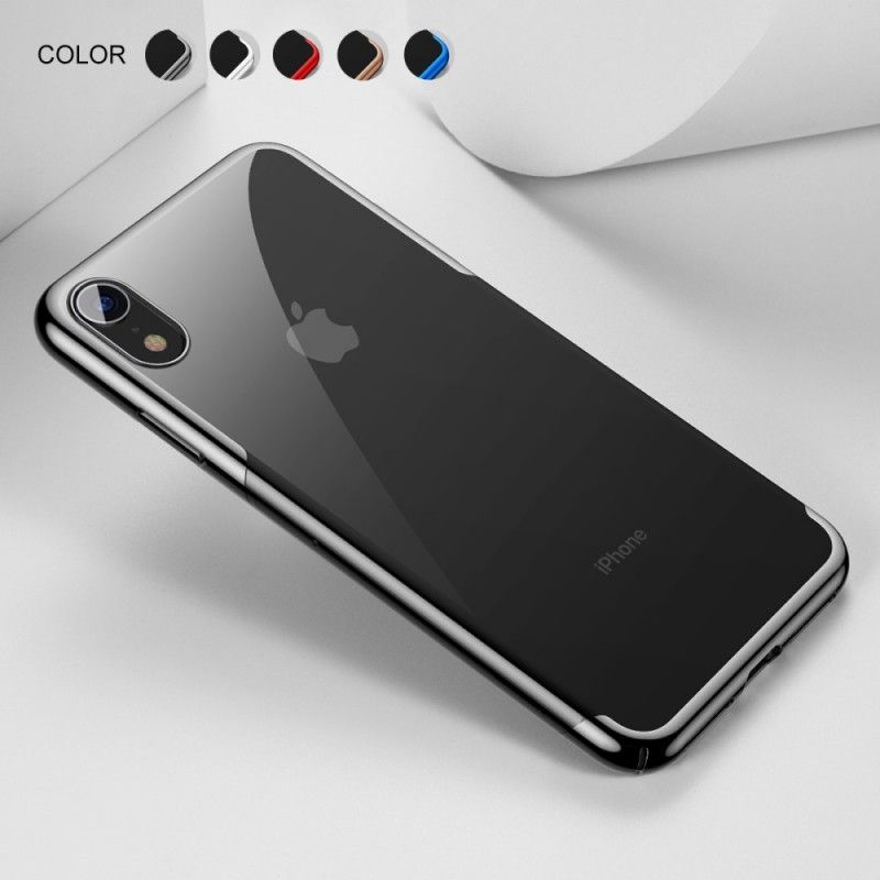 Hoesje voor iPhone XR Zilver Lichtblauw Baseus Glanzende Serie
