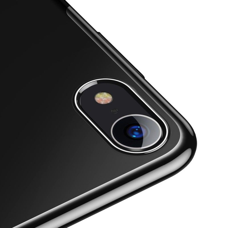 Hoesje voor iPhone XR Zilver Lichtblauw Baseus Glanzende Serie