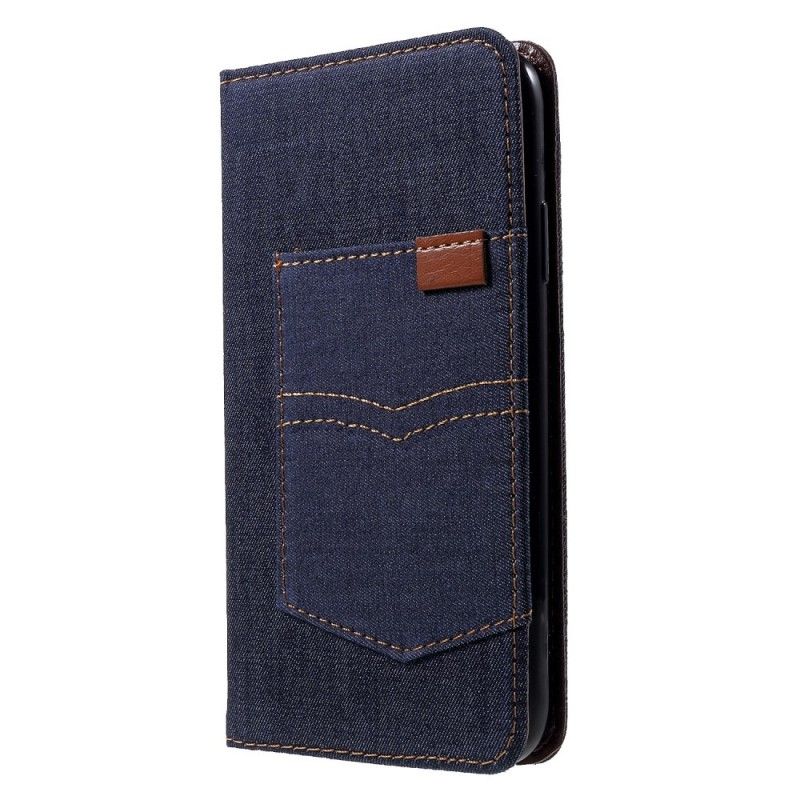 Leren Hoesje iPhone XR Donkerblauw Telefoonhoesje Klassieke Jeans