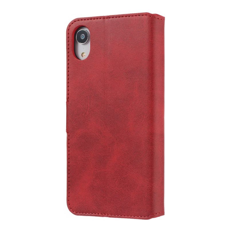 Leren Hoesje iPhone XR Rood Zwart Telefoonhoesje Retro Mat Leereffect