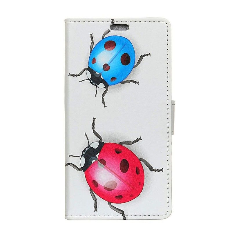 Leren Hoesje voor iPhone XR Lieveheersbeestjes