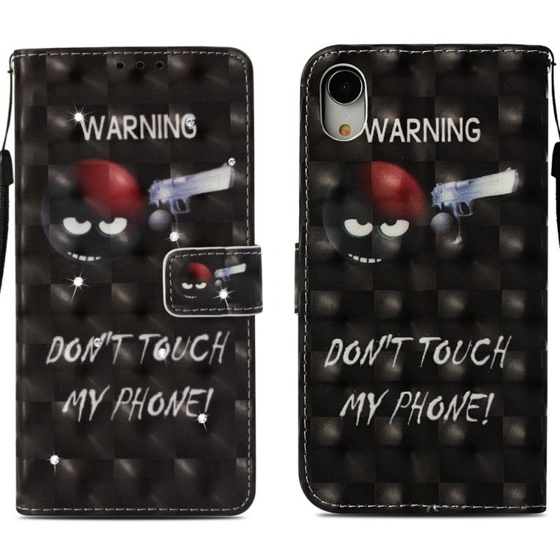 Leren Hoesje voor iPhone XR Waarschuwing