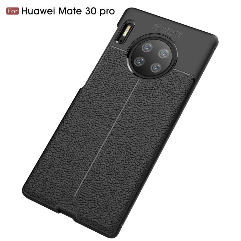 Case Hoesje Huawei Mate 30 Pro Rood Zwart Telefoonhoesje Dubbellijns Lychee Leereffect