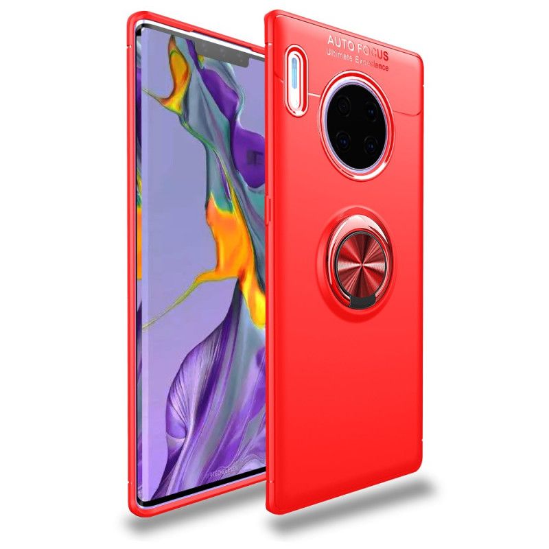 Case Hoesje Huawei Mate 30 Pro Rood Zwart Telefoonhoesje Lenuo Roterende Ring