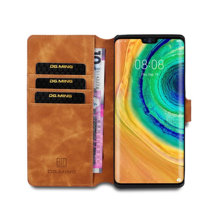 Cover Folio-hoesje Huawei Mate 30 Pro Grijs Zwart Telefoonhoesje Retro Dg.Ming