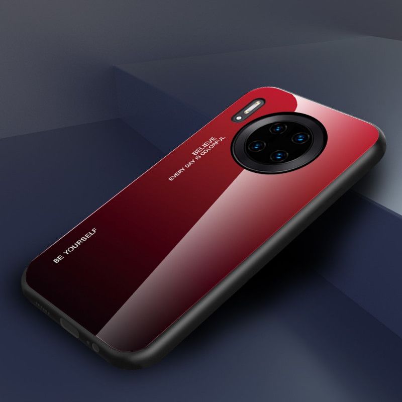 Hoesje Huawei Mate 30 Pro Magenta Rood Wees Jezelf Gehard Glas