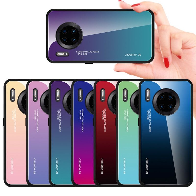 Hoesje Huawei Mate 30 Pro Magenta Rood Wees Jezelf Gehard Glas