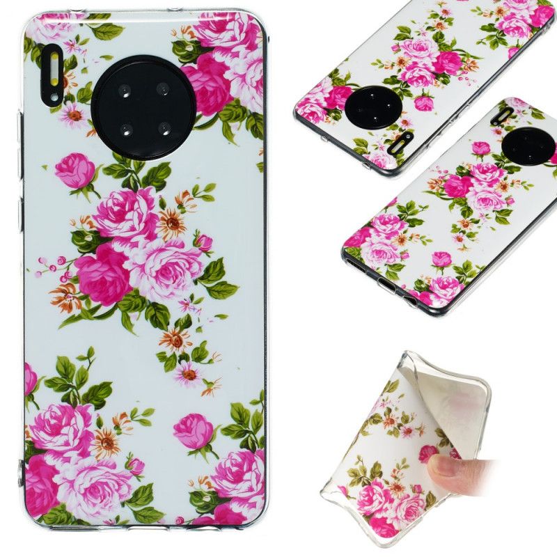 Hoesje voor Huawei Mate 30 Pro Fluorescerende Vrijheidsbloemen