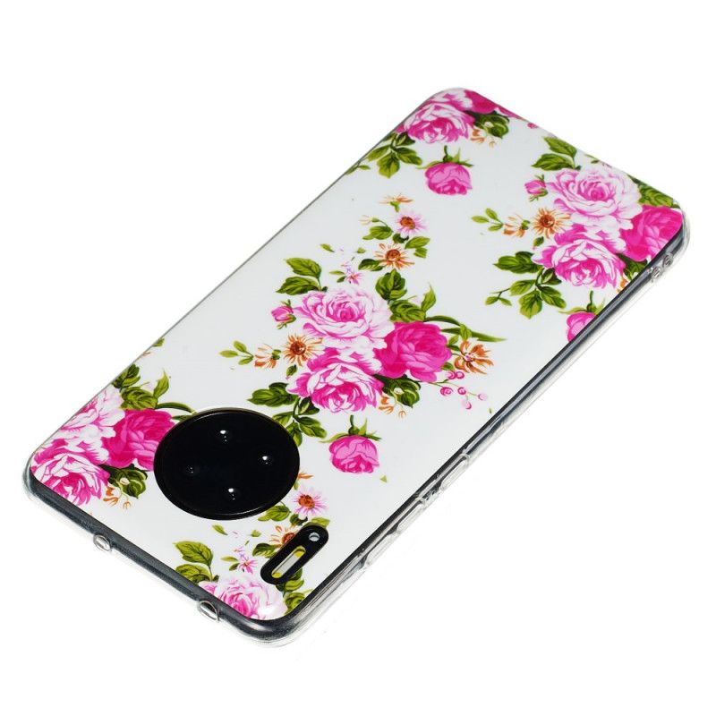 Hoesje voor Huawei Mate 30 Pro Fluorescerende Vrijheidsbloemen