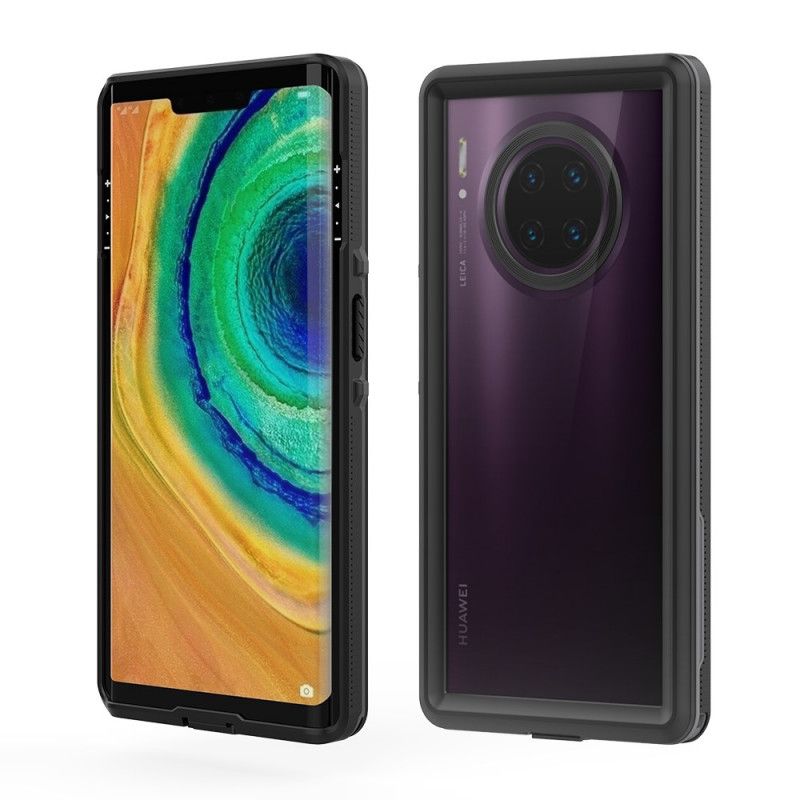 Hoesje voor Huawei Mate 30 Pro Lichtblauw Zwart Waterdichte Shellbox