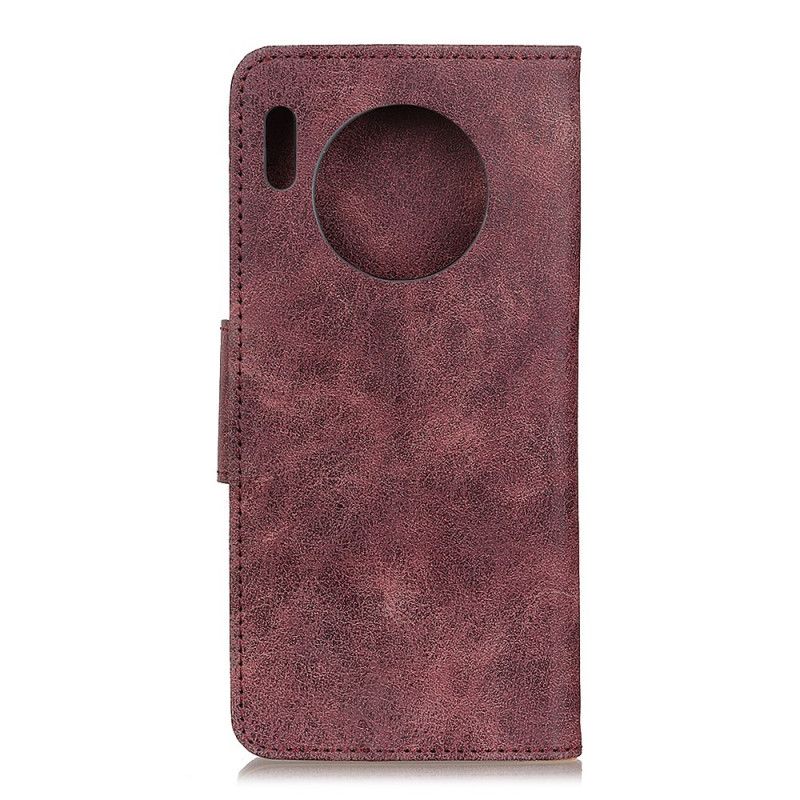 Leren Hoesje voor Huawei Mate 30 Pro Koffie Kunstleer Retro Flap