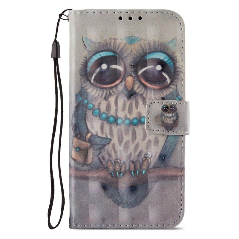 Leren Hoesje Honor 9 Lite Miss Uil 3D