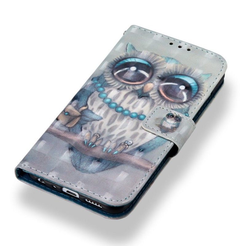 Leren Hoesje Honor 9 Lite Miss Uil 3D