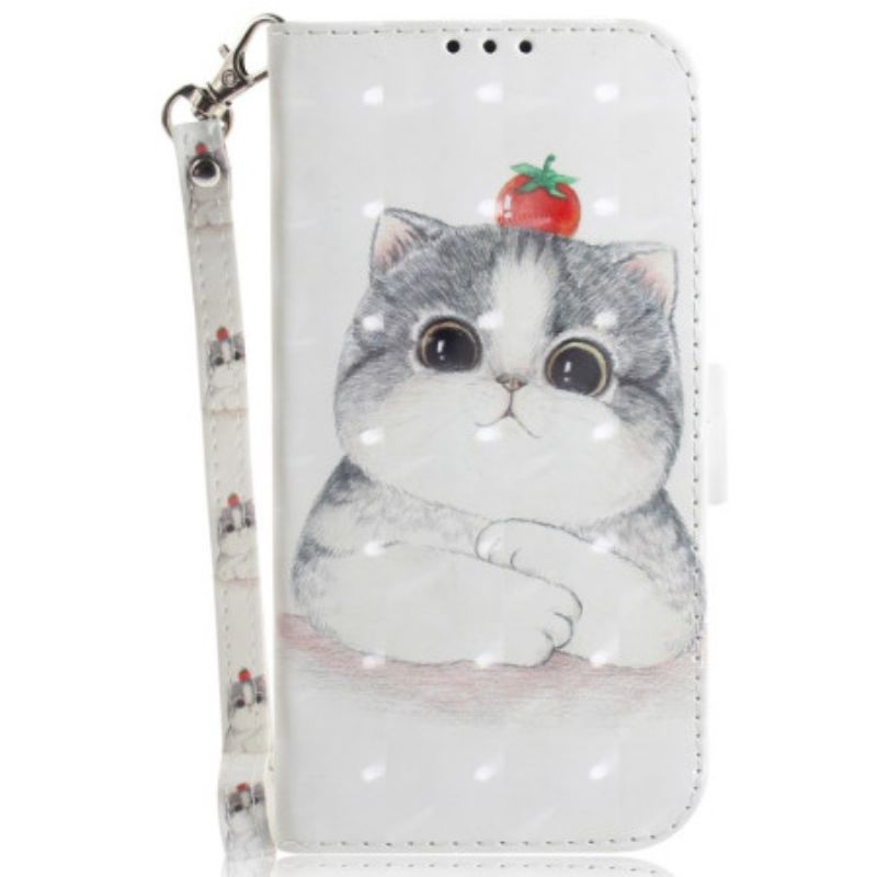 Bescherming Hoesje iPhone 16 Pro Max Schattige Kat Met Riem