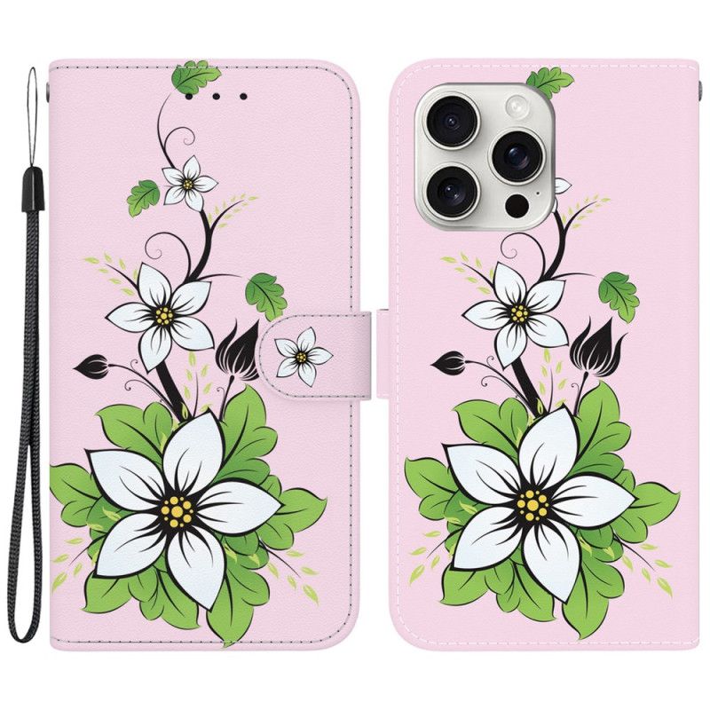 Bescherming Hoesje iPhone 16 Pro Max Strapless Leliepatroon