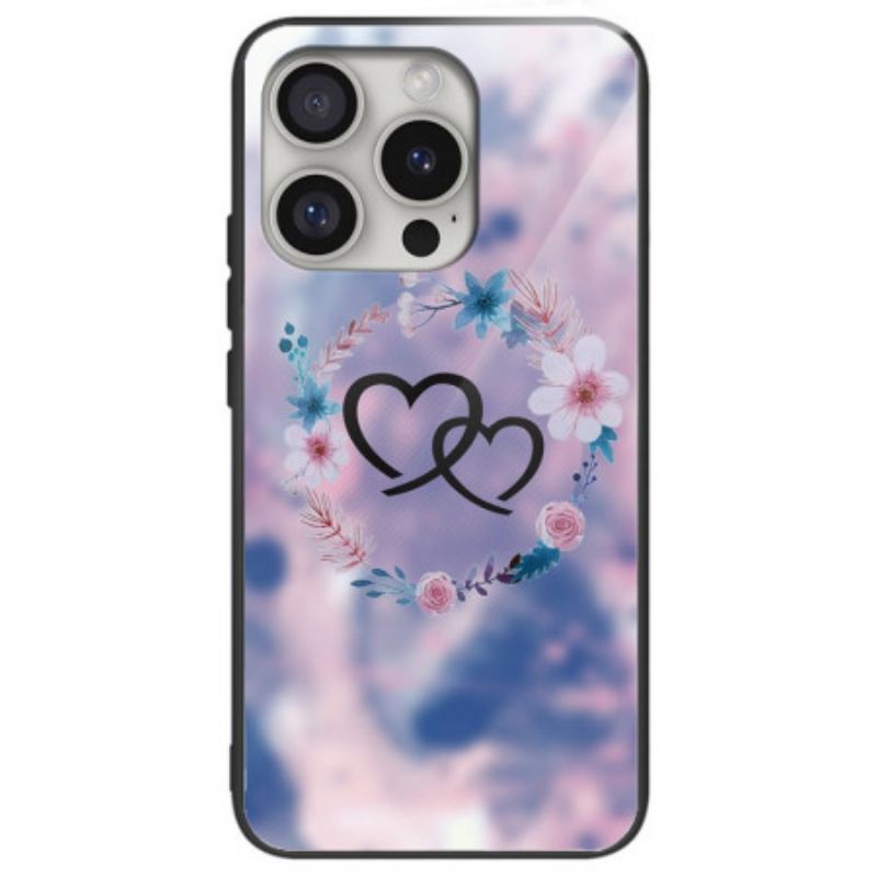 Case Hoesje iPhone 16 Pro Max Telefoonhoesje Hart Tot Hart Gehard Glas