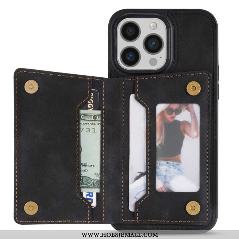 Case Hoesje iPhone 16 Pro Max Telefoonhoesje Kaarthouder Met Geometrisch Patroon