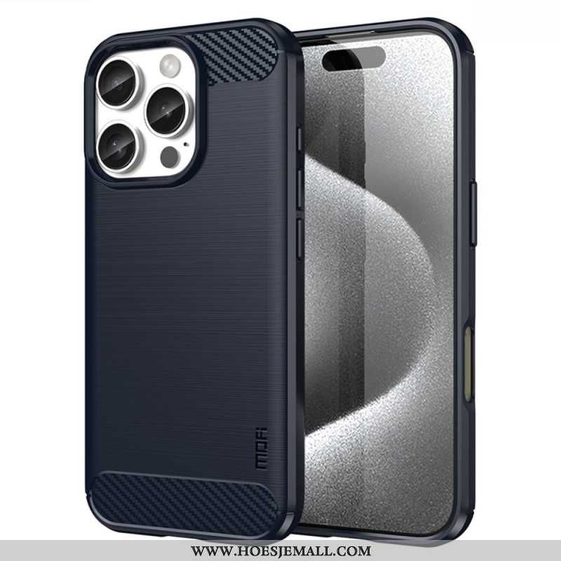 Case Hoesje iPhone 16 Pro Max Telefoonhoesje Mofi Geborstelde Koolstofvezel