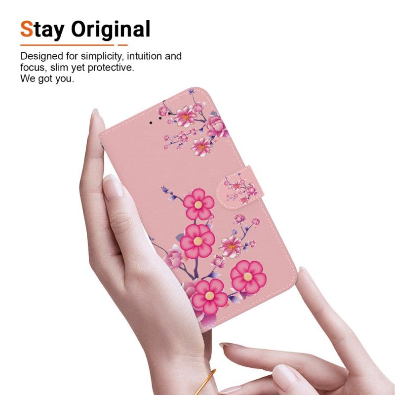 Flip Case Leren iPhone 16 Pro Max Sakura-band