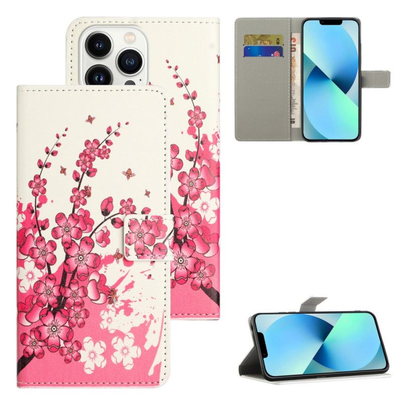 Folio-hoesje iPhone 16 Pro Max Pruimenbloesems