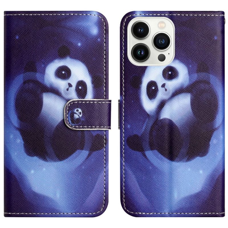 Folio-hoesje iPhone 16 Pro Max Space Panda-riem