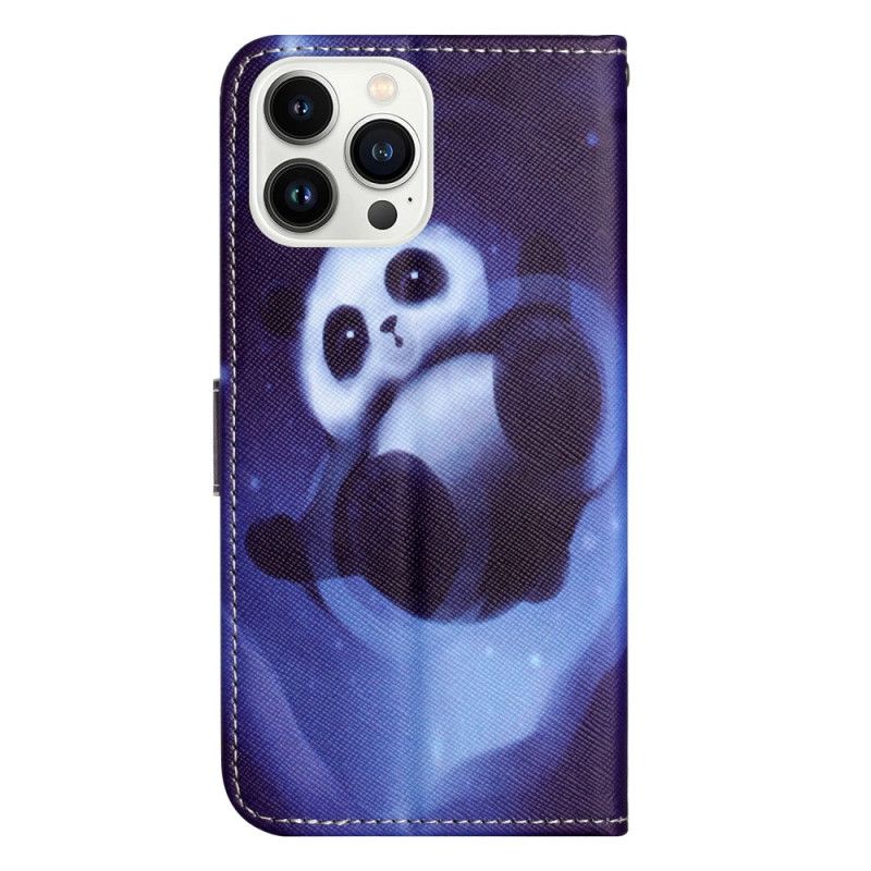 Folio-hoesje iPhone 16 Pro Max Space Panda-riem