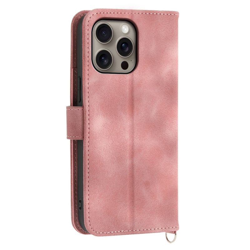 Folio-hoesje iPhone 16 Pro Max Telefoonhoesje Floralie Met Bandje En Schouderband