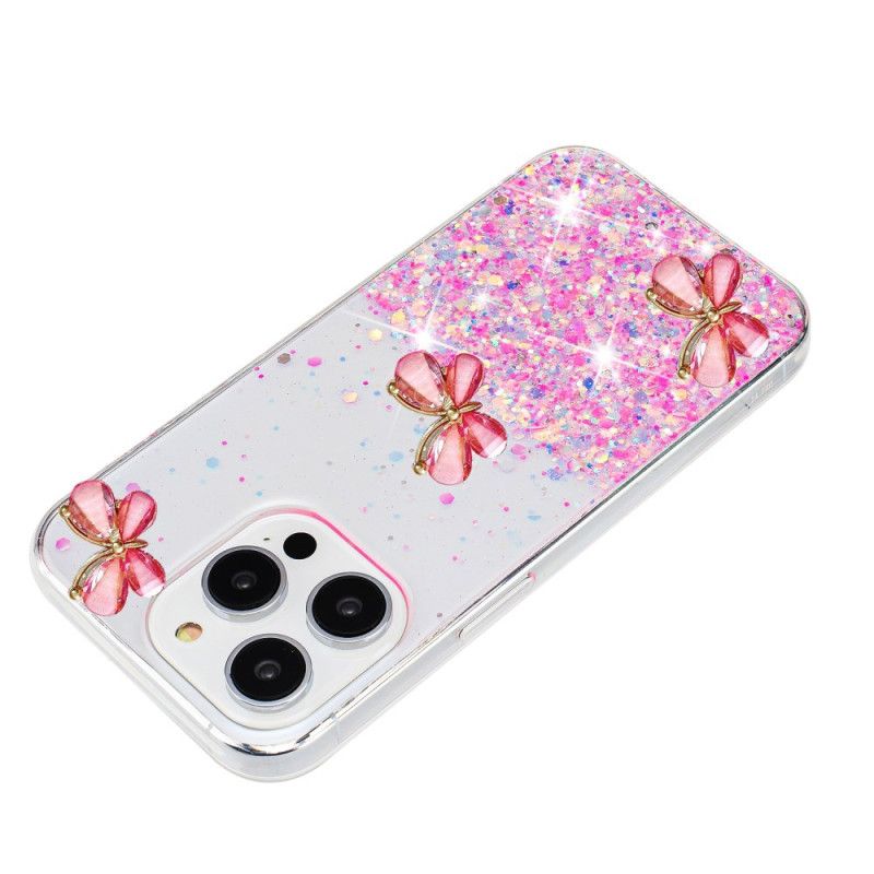 Hoesje iPhone 16 Pro Max 3d Vlinders Lichteffect Bescherming Hoesje