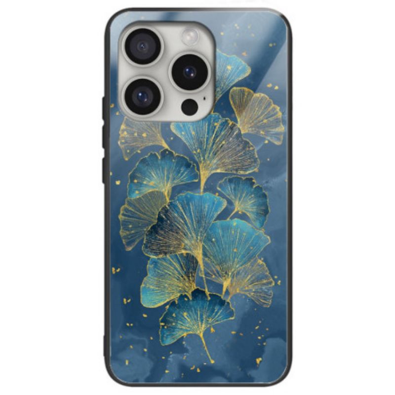 Hoesje iPhone 16 Pro Max Ginkgobladeren Van Gehard Glas