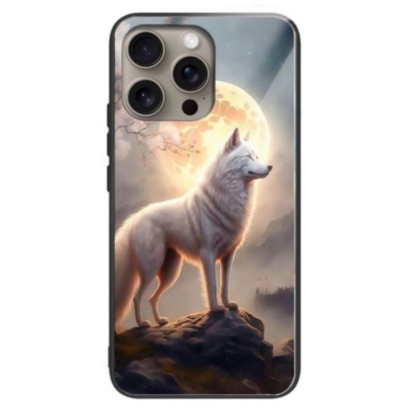 Hoesje iPhone 16 Pro Max Maanlicht Wolf Gehard Glas Bescherming Hoesje