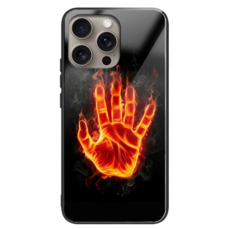 Hoesje iPhone 16 Pro Max Vuurpalm Gehard Glas