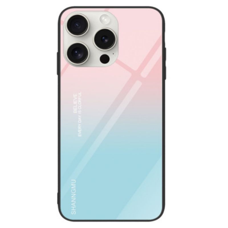 Hoesje Voor iPhone 16 Pro Max Roze En Blauw Gradiënt Gehard Glas