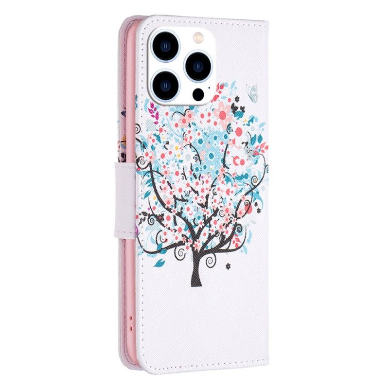 Leren Hoesje iPhone 16 Pro Max Bloemrijke Boom