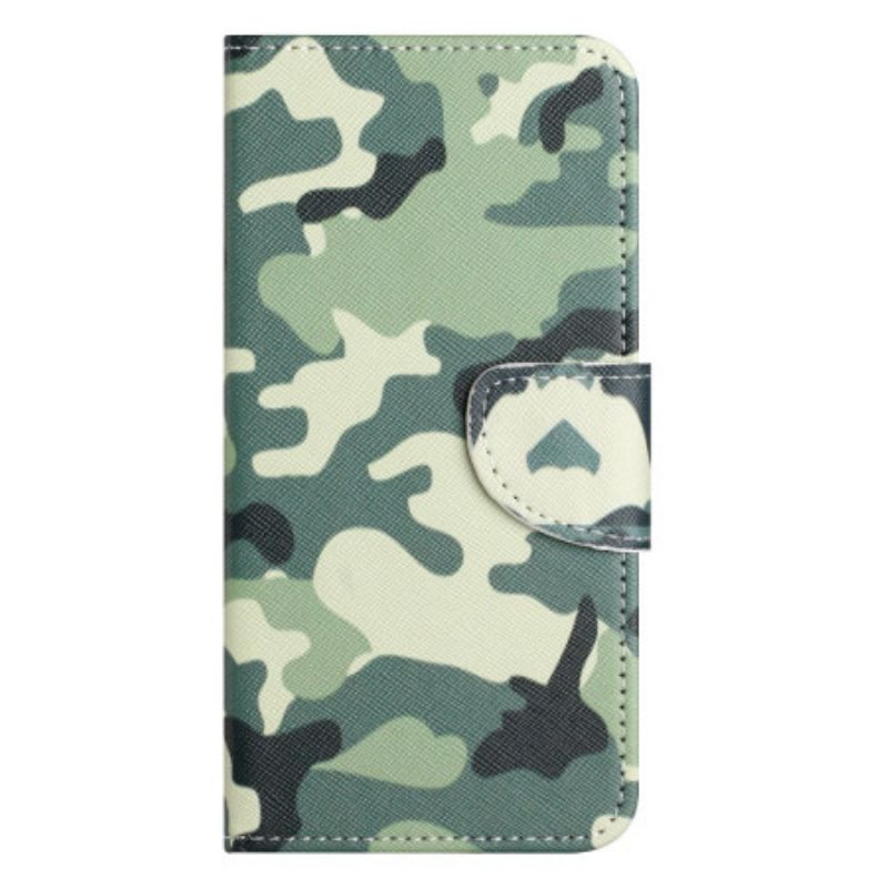 Leren Hoesje iPhone 16 Pro Max Camouflage Bescherming Hoesje